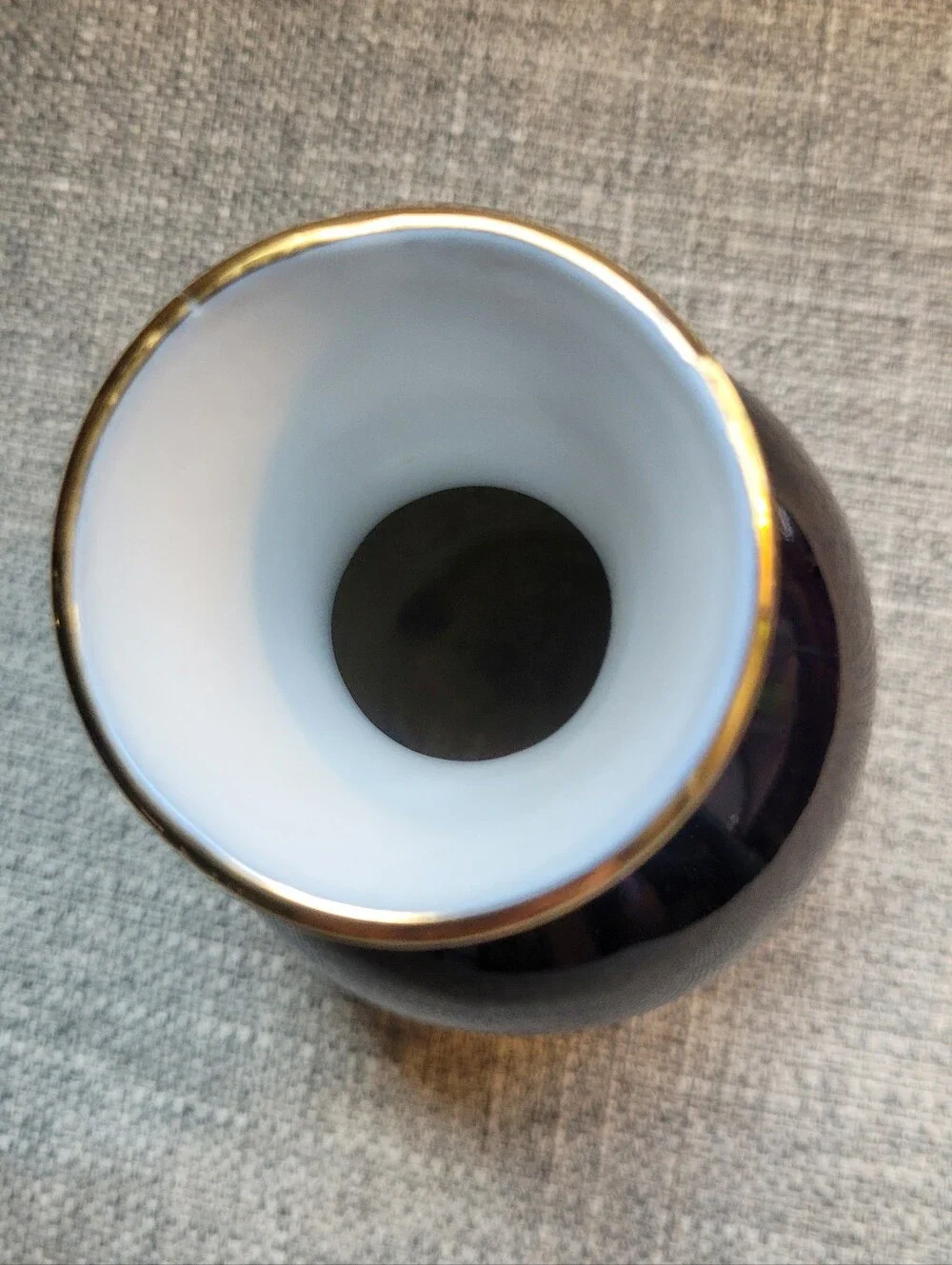 Lomonosov cobalt blue vase . Gold Rim And Base. Made In USSR.